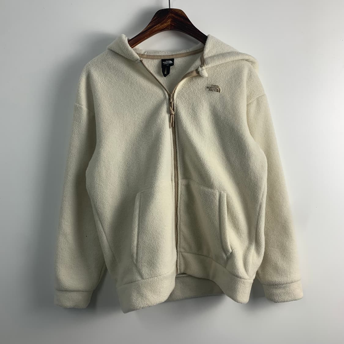 노스페이스 자수로고 아이보리 플리스 후드집업 상품이미지2