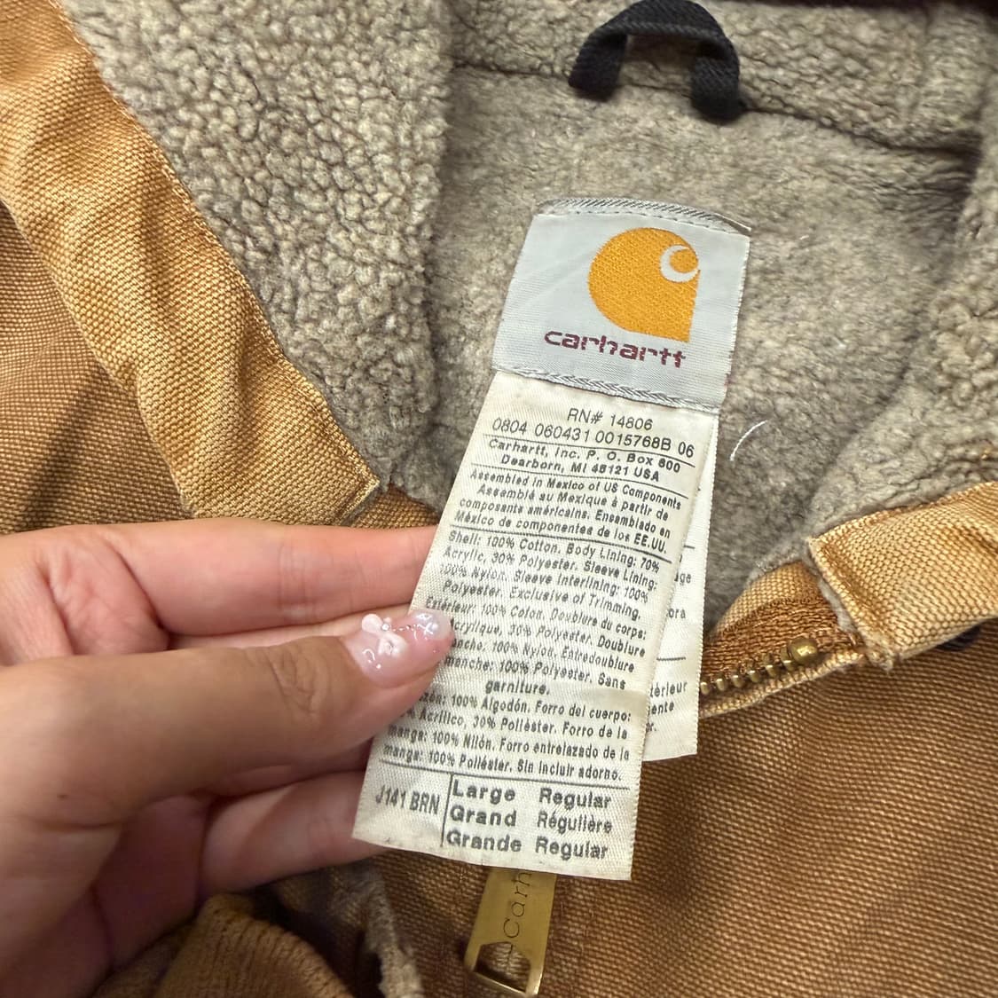 [ 정품/L ] 칼하트 J141 BRN 덕액티브 후드 자켓 상품이미지5