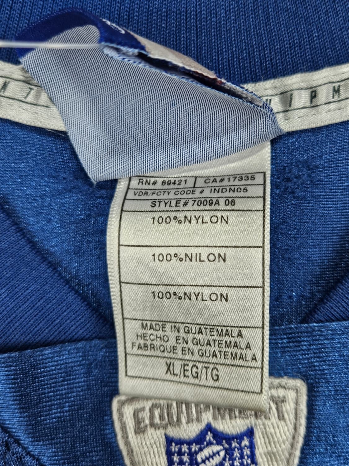 리복 NFL 인디애나폴리스 콜츠 풋볼 져지 ( XL ) / 11852 상품이미지9