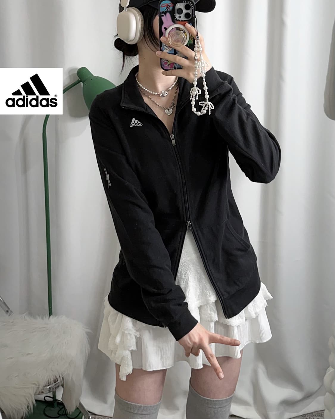 아디다스 블랙 투웨이 집업 져지 상품이미지2