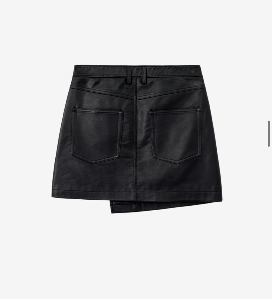 인사일런스 언밸런스 레더 스커트 BLACK 상품이미지8