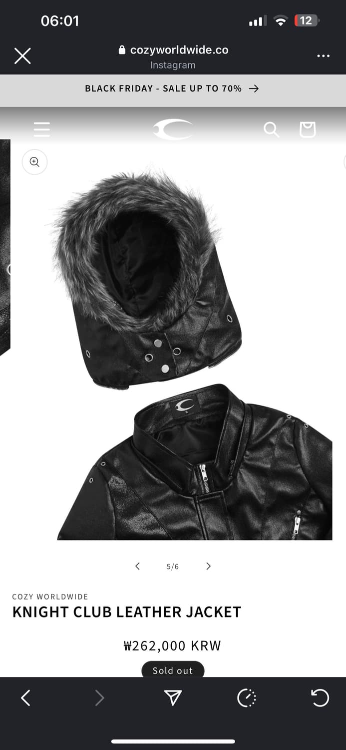 코지월드와이드 cozworldwide 나이트 클럽 레더자켓 상품이미지5