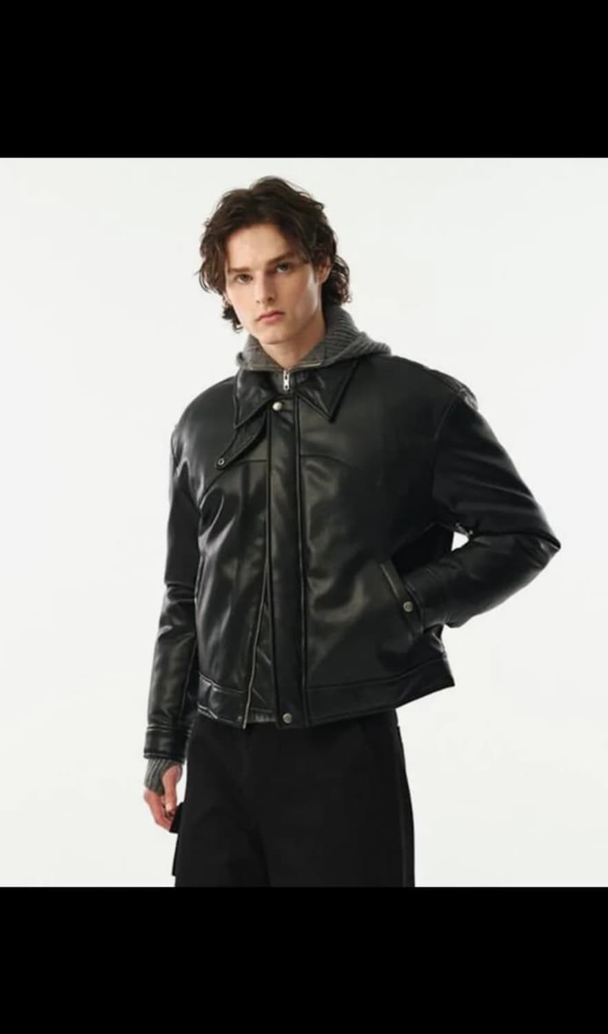 [L] 문선 레더 구스다운 상품이미지1