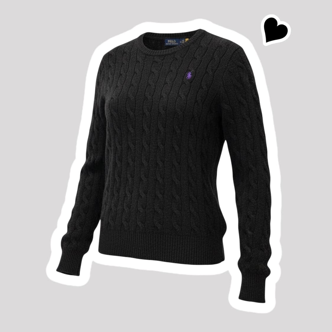 신형 여성 QR라벨 폴로 캐시미어 꽈배기 니트 상품이미지1