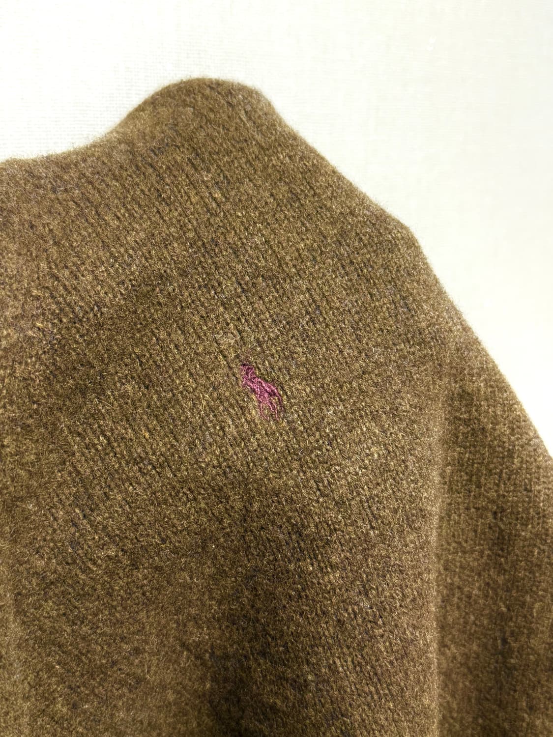 폴로 랄프로렌 초코브라운 램스울 브이넥 니트 🤎 상품이미지3