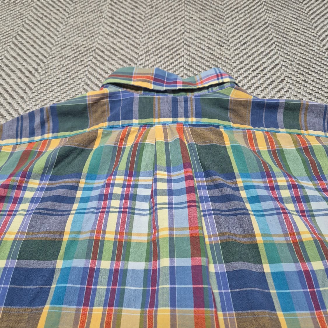 90s 폴로 랄프로렌 마드라스 반팔 셔츠 (XL) 상품이미지7
