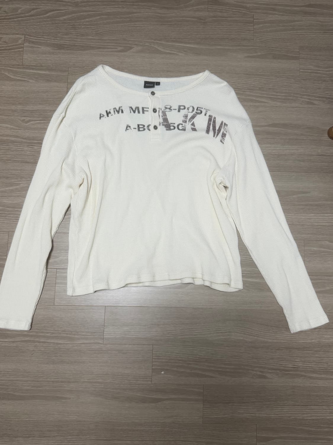 아캄 와플 헨리넥 아이보리[1사이즈] 상품이미지2