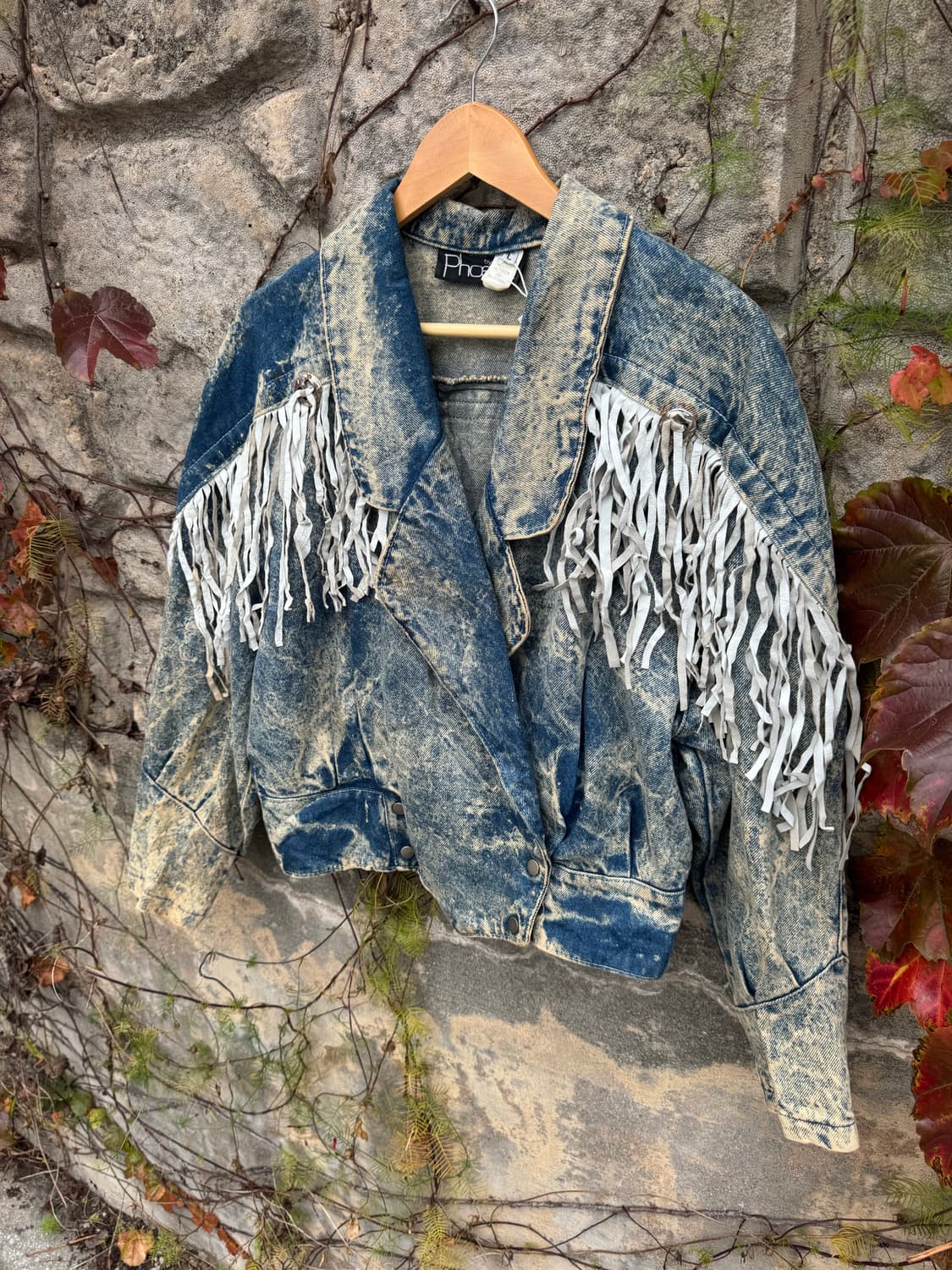 80s phoenix 빈티지 스톤워싱 데님 프린지 웨스턴 자켓 L 상품이미지3