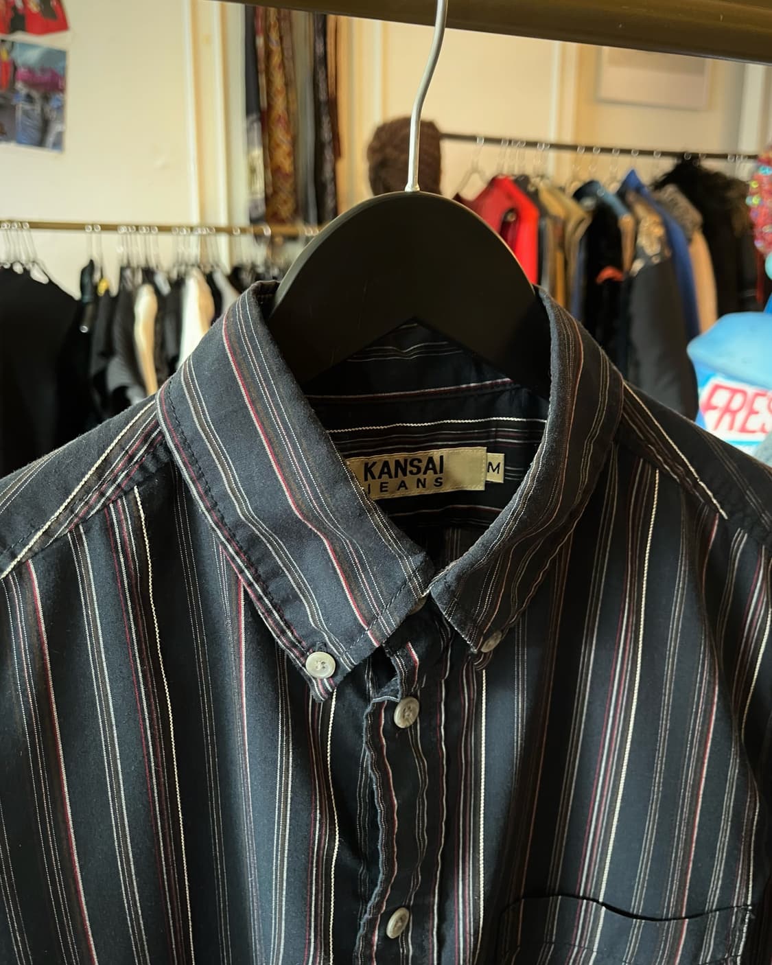 90-00s KANSAI YAMAMOTO 1/2 Stripe Shirt 상품이미지5