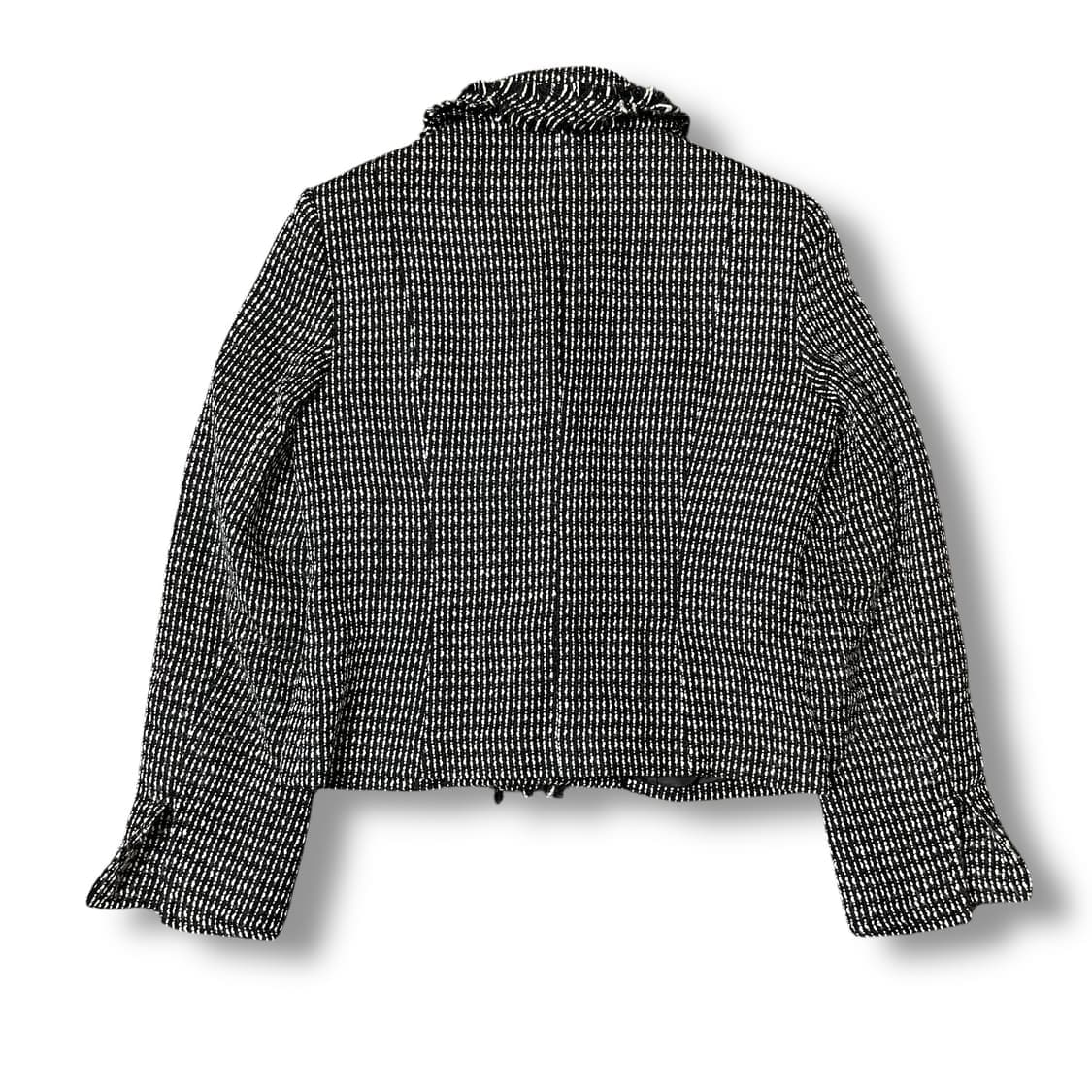 JPN 블랙화이트 아크릴 트위드 자켓 M 상품이미지2