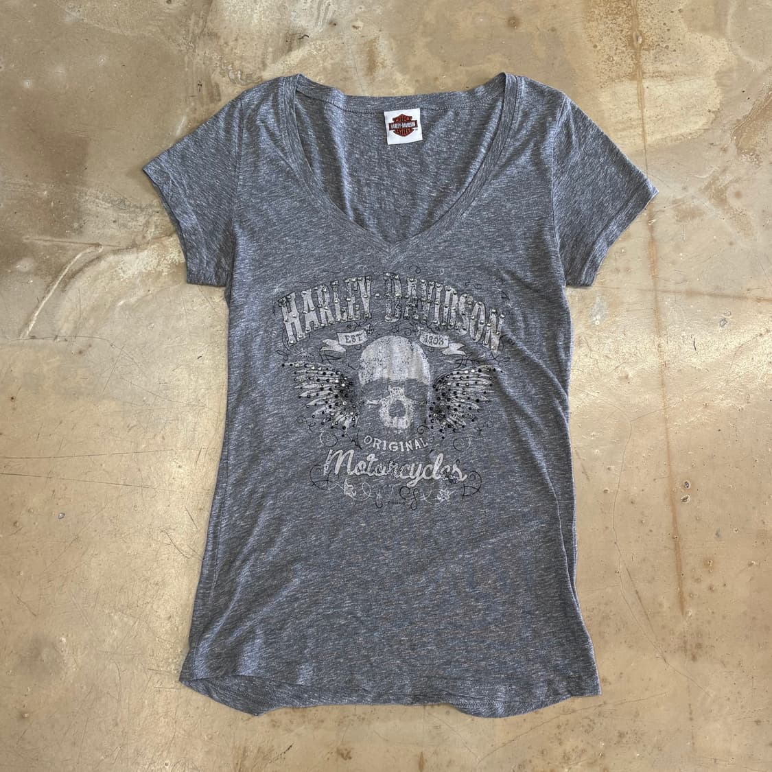 할리데이비슨 여성용 스컬 반팔티셔츠 상품이미지2