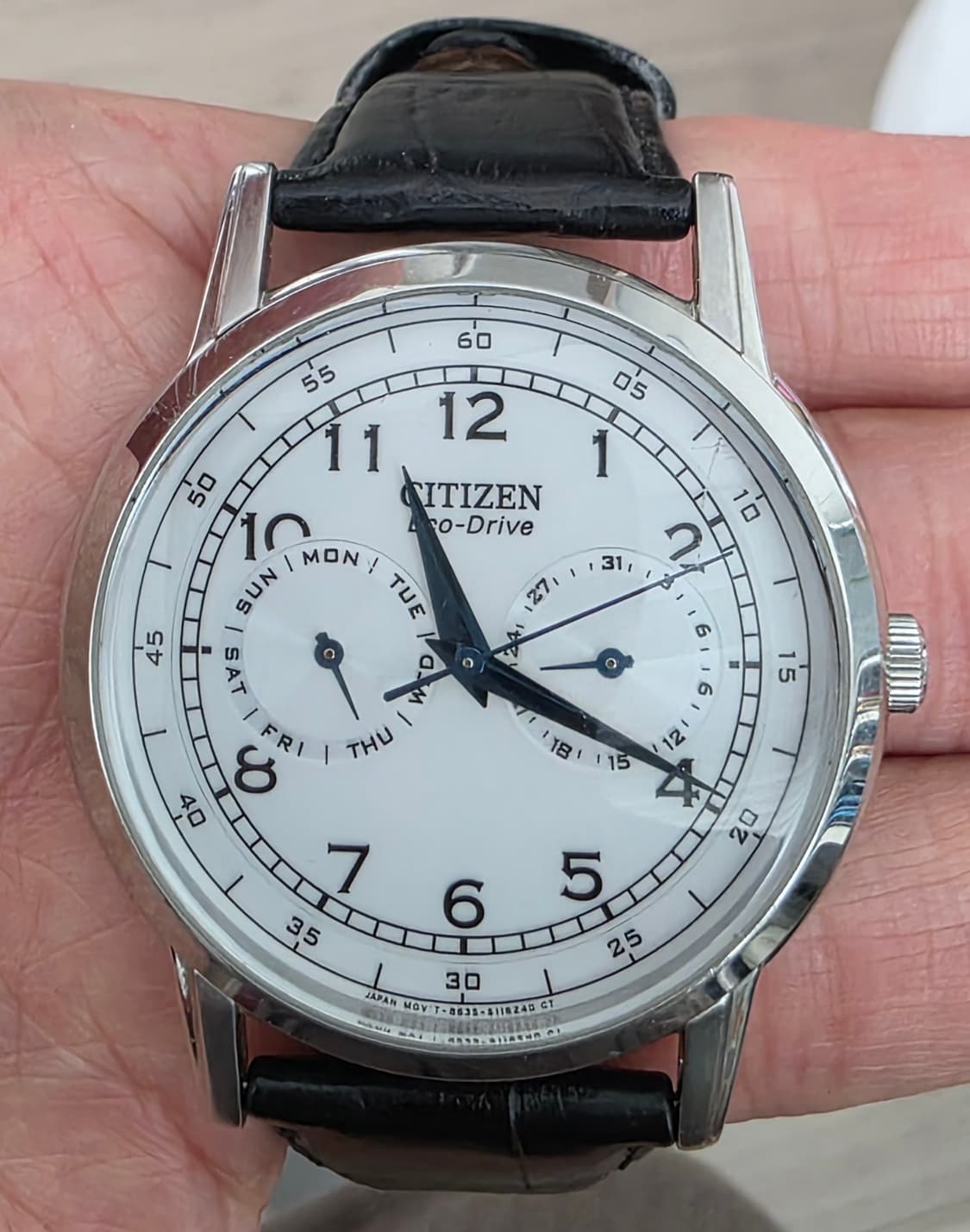 시티즌 (CITIZEN) 부엉이 흰판 블루핸즈 데이 & 데이트 솔라 에코 상품이미지1