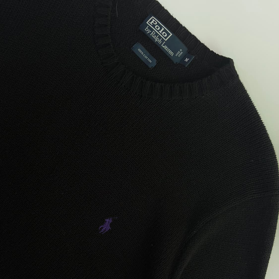 Polo 폴로 랄프로렌 블랙 퍼플 포니 라운드 니트 상품이미지3