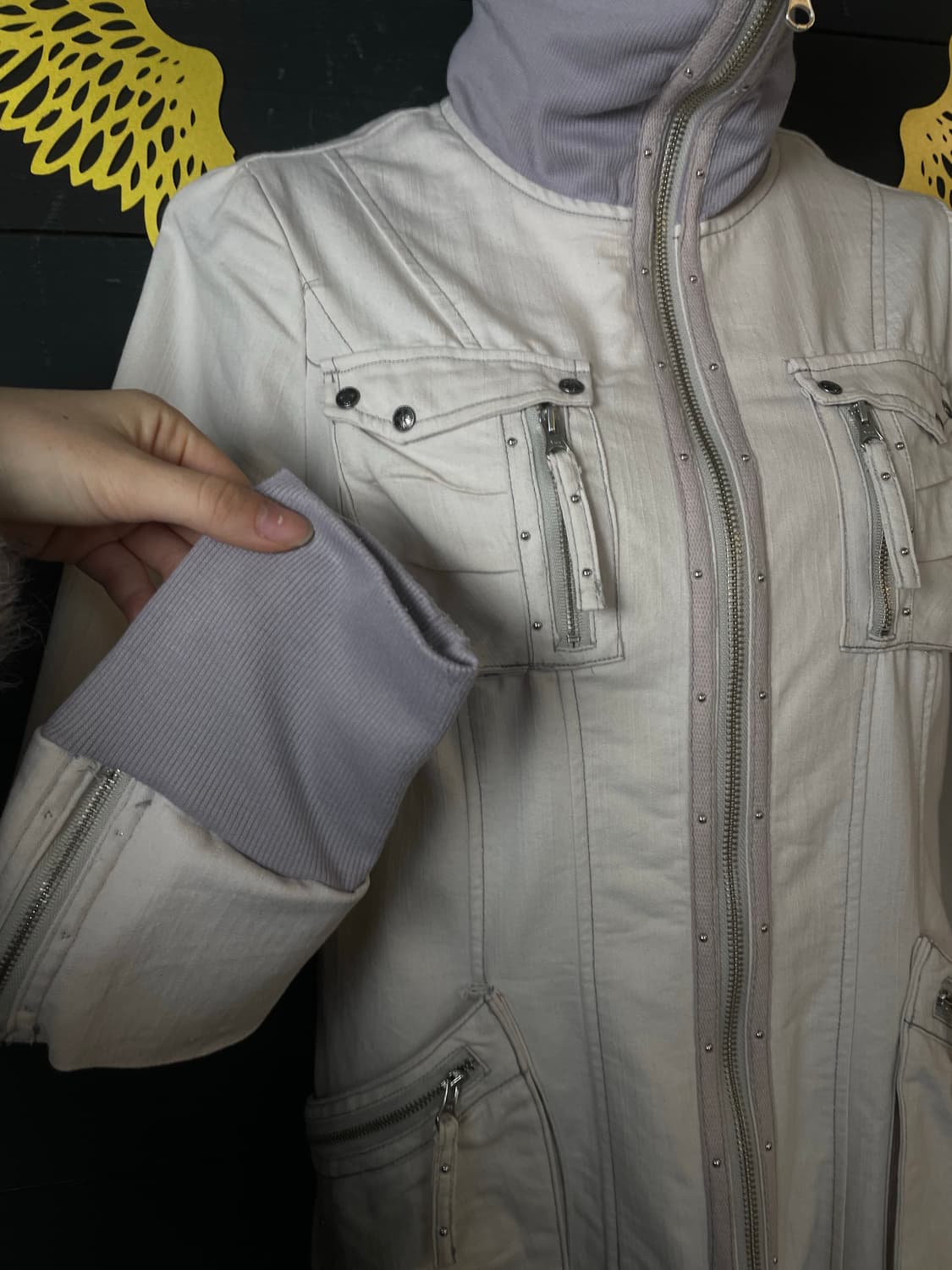 OZZ ON 오즈온 펑크 페어리 라벤더 아이보리 레이어드 조끼&자켓 상품이미지8