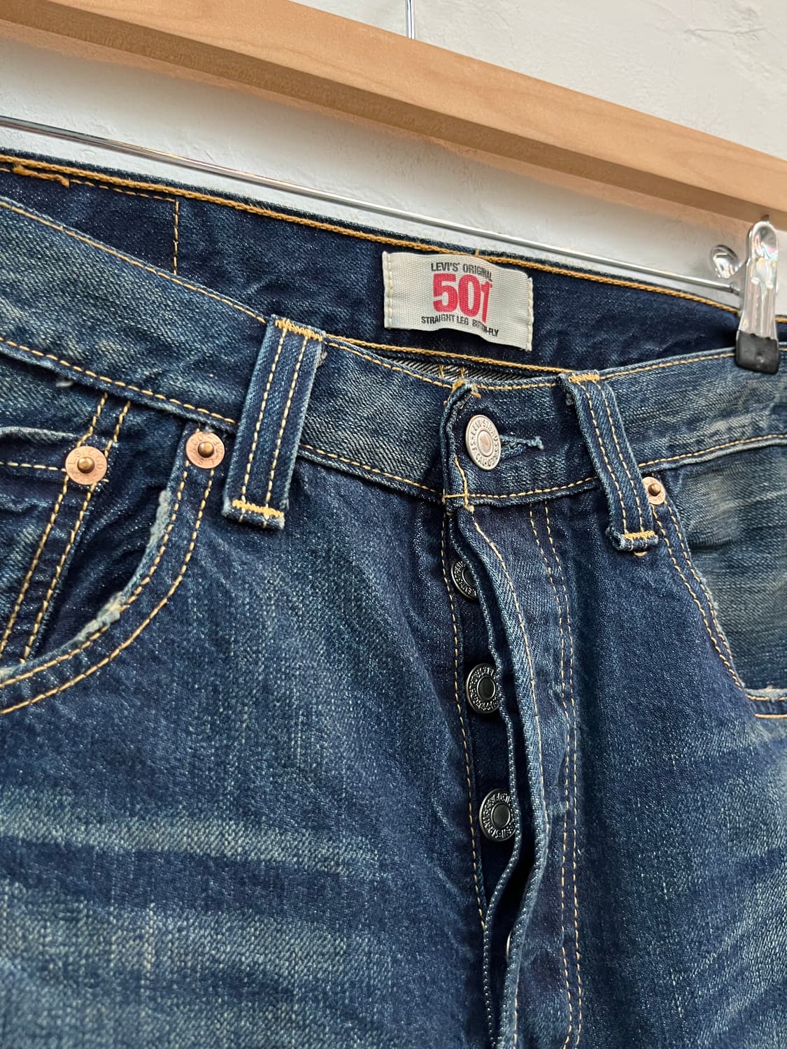 Levis 501 워싱 데님 팬츠 31/32 상품이미지8
