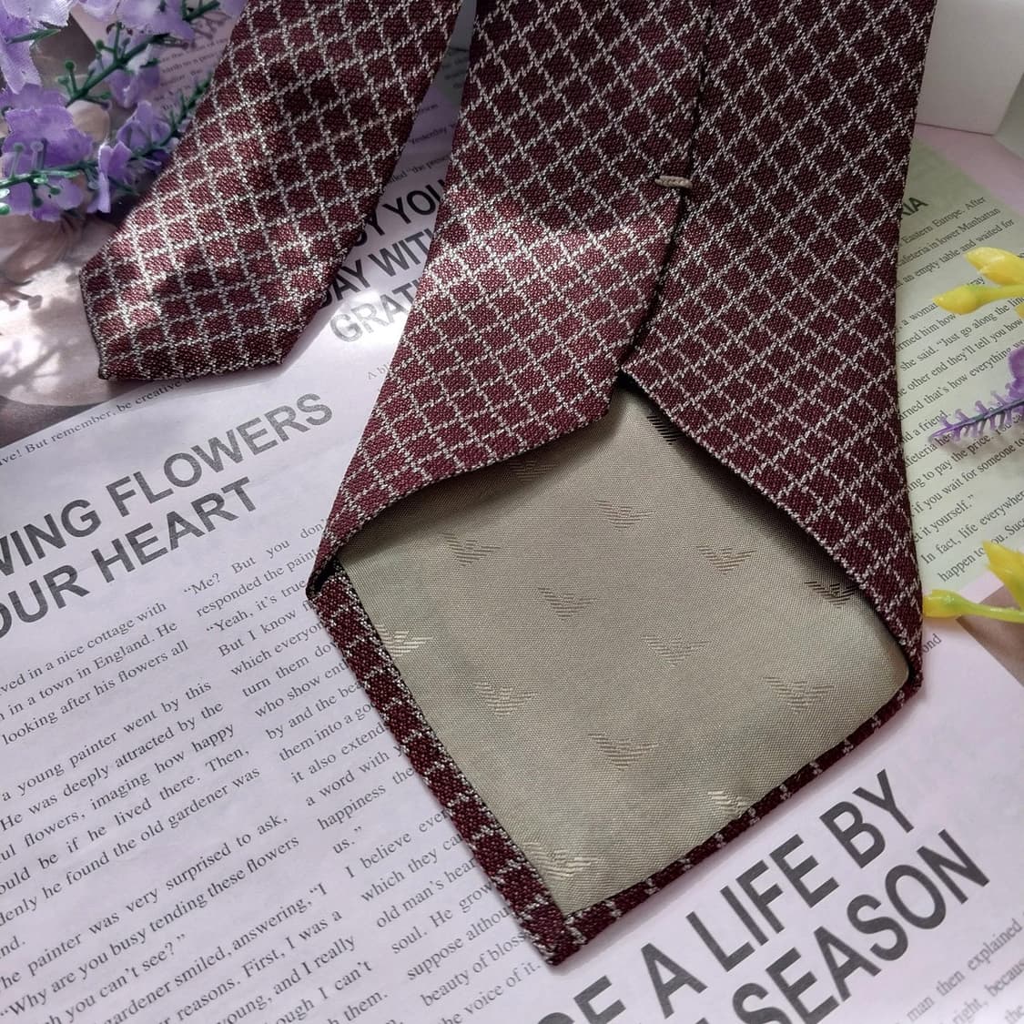 엠포리오 아르마니 실크&울 다이아 넥타이 9.9cm A+등급 K1140
 상품이미지6