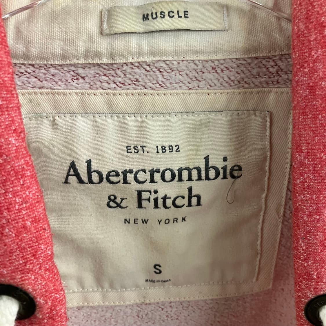 아베크롬비 레드 후드집업 S 상품이미지3