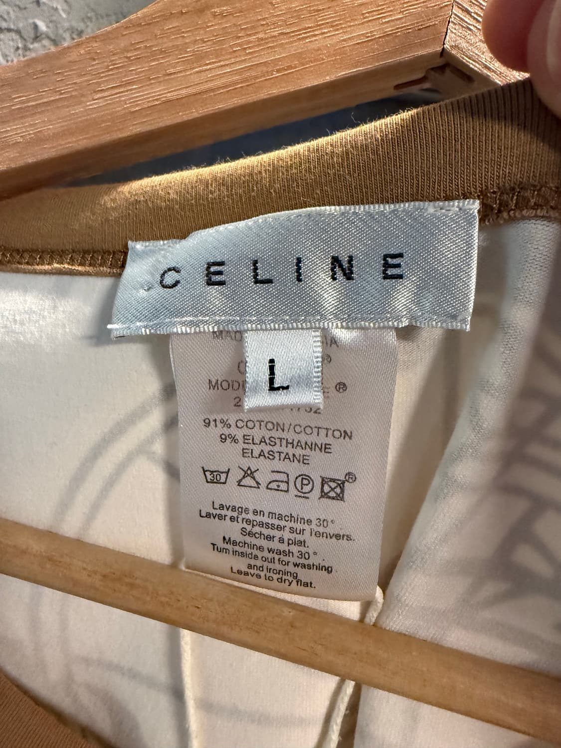 L 셀린느CELINE 마차 로고 패턴 반팔 티셔츠 브라운 상품이미지5