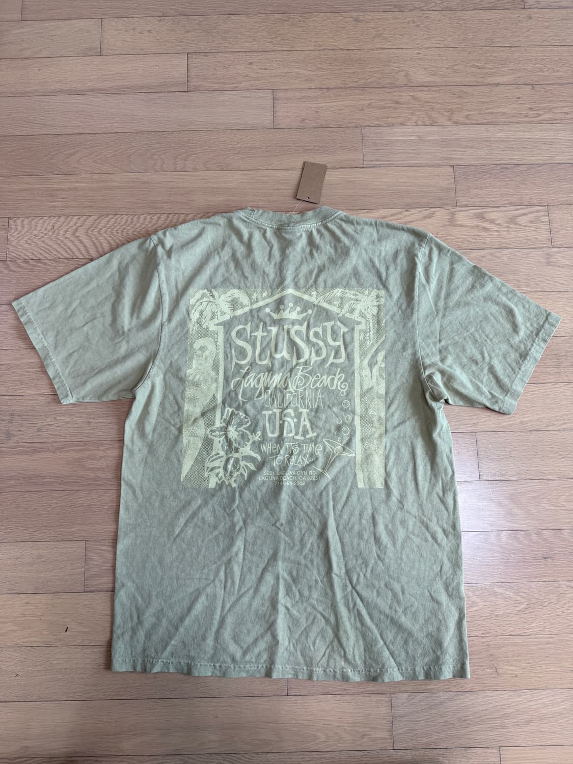 [M] stussy 스투시 비치 하우스 피그먼트 다이드 반팔티셔츠 엘름 상품이미지3