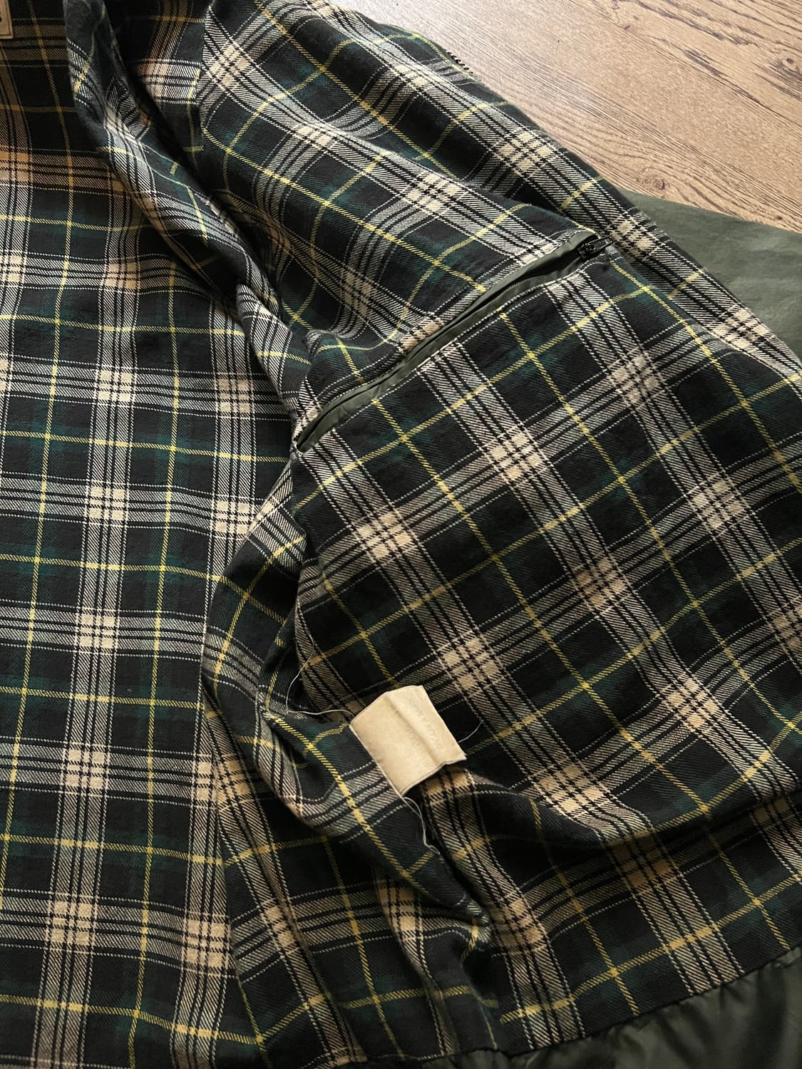 [L]90's USA 빈티지 올리브그린 왁스드 헌팅 자켓 상품이미지6