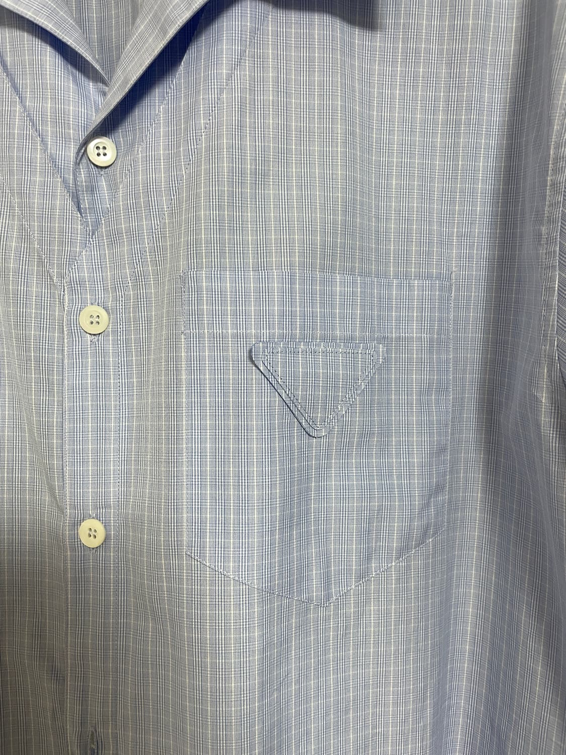 [XL] 프라다 포플린 체크 반팔 셔츠 상품이미지3