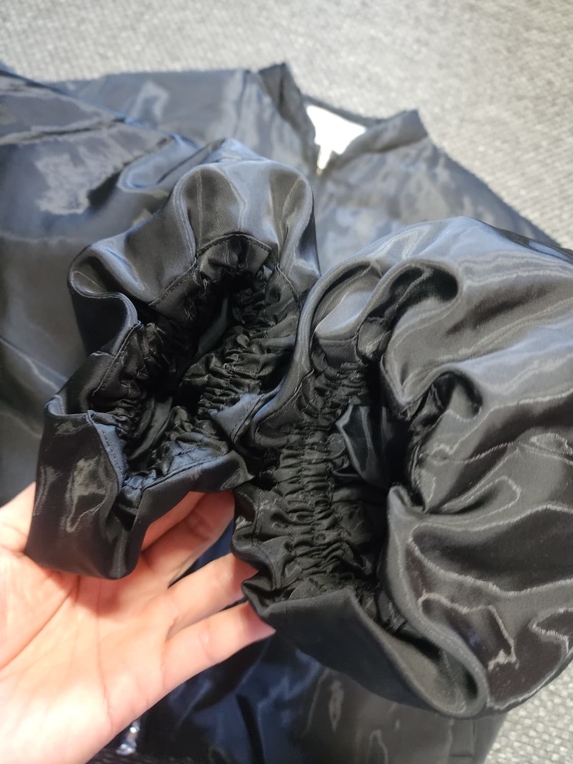 인사일런스 블랙 크롭 봄버 자켓 S 오버핏 상품이미지7