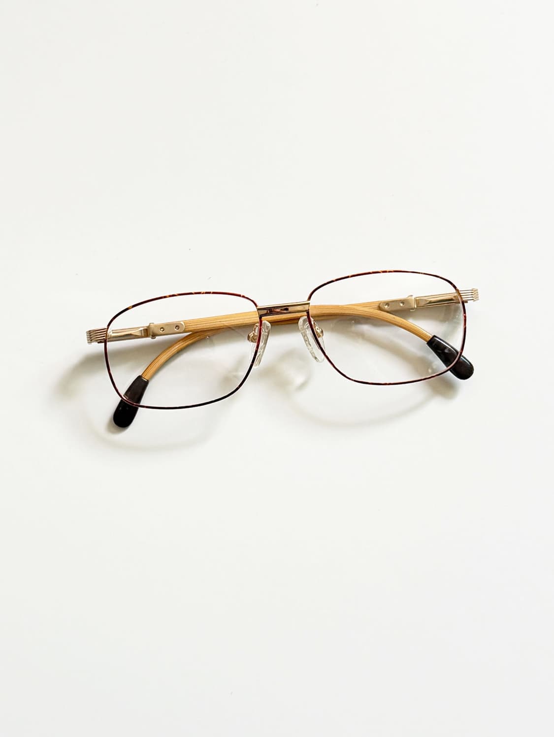 90s CAROCHE 골드 브라운 슬림 스퀘어 빈티지 안경 상품이미지1