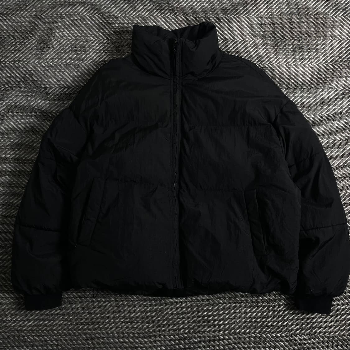 ASNOFIT 미니멀 박시핏 푸퍼 패딩 블랙y 3938 상품이미지2