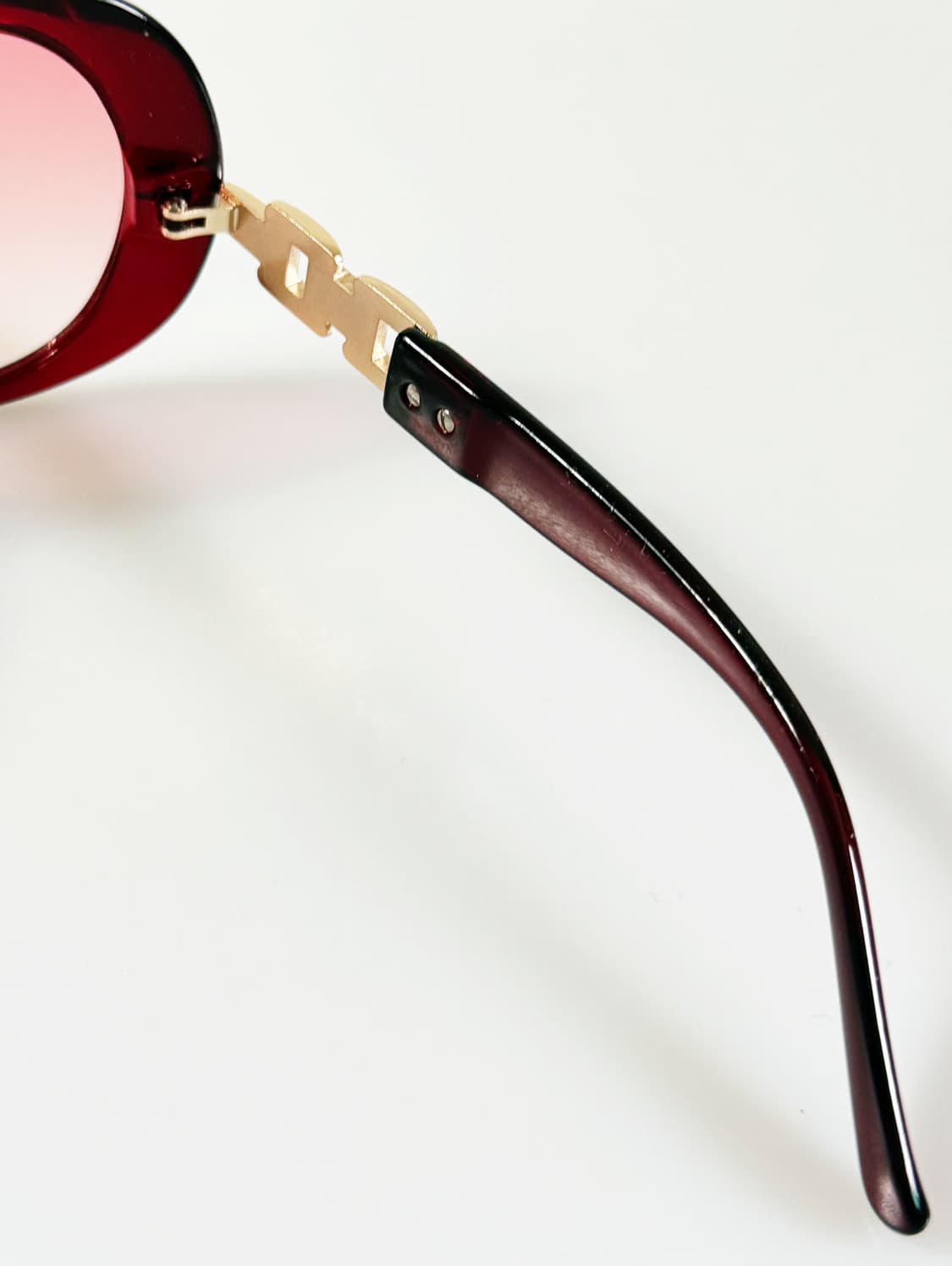 버건디 오버사이즈 볼드 스퀘어 프레임 빈티지 틴트 선글라스 상품이미지6