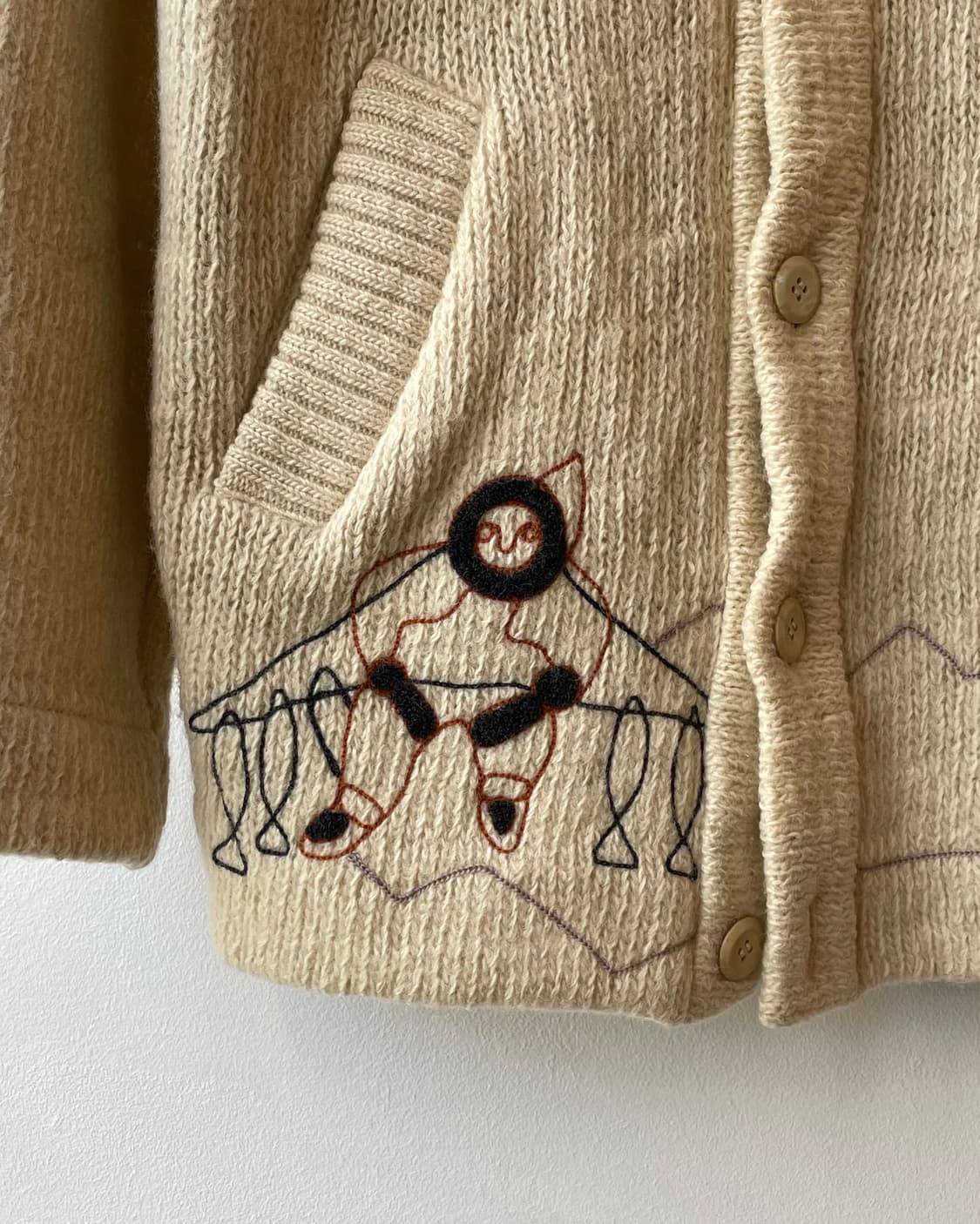 70s Canadian “Inuit” Heavy wool Sweater 상품이미지3