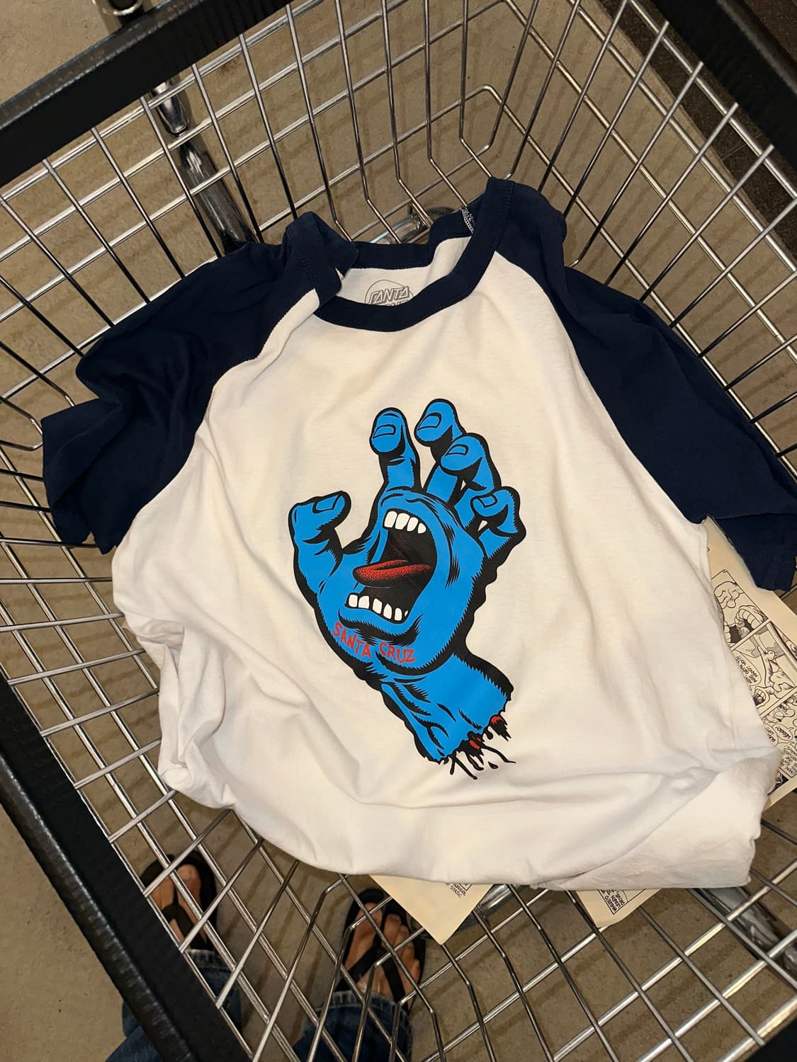 Santa Cruz blue logo raglan T-shirt 상품이미지1