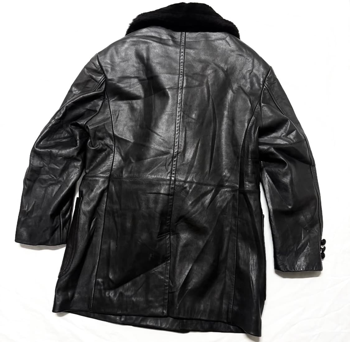 LQ 와이즈 포 맨 - 90s 무통 레더 코트 상품이미지5