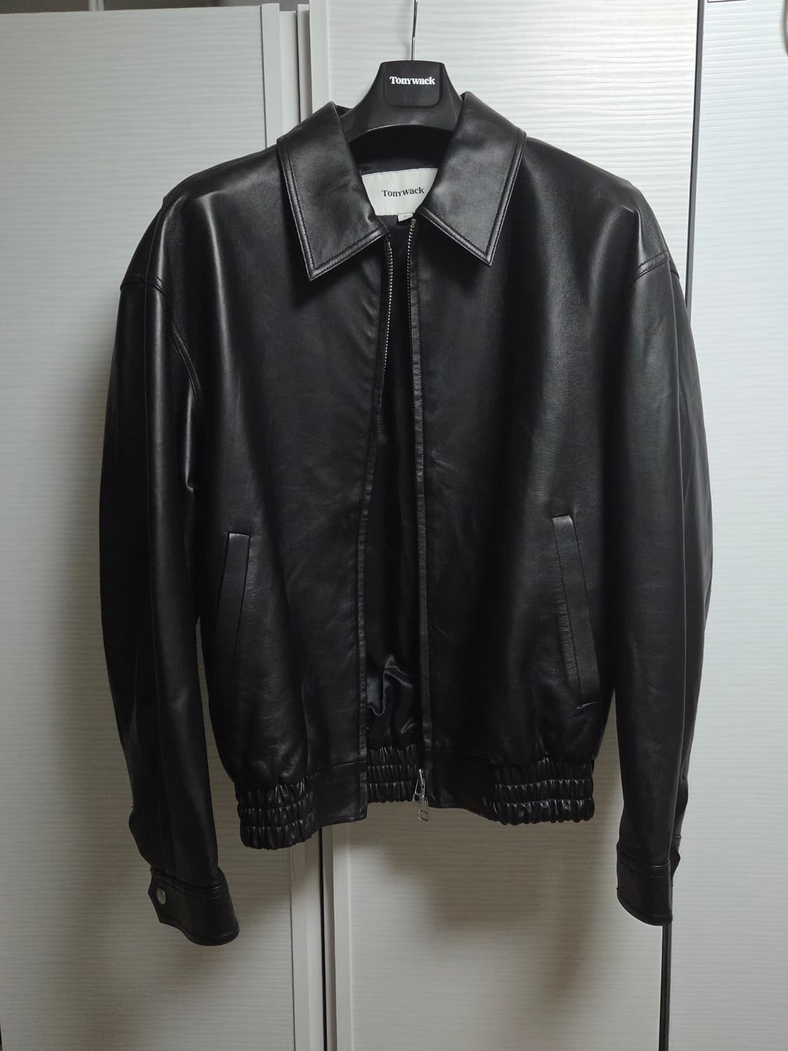 토니웩 25ss 램스킨 오버사이즈 레더 가죽 블루종 자켓 XL 상품이미지2