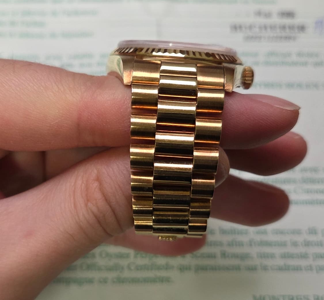 롤렉스 데이데이트 18238 18K올금통 바게트&다이아 샴골판 (원보증서 상품이미지5