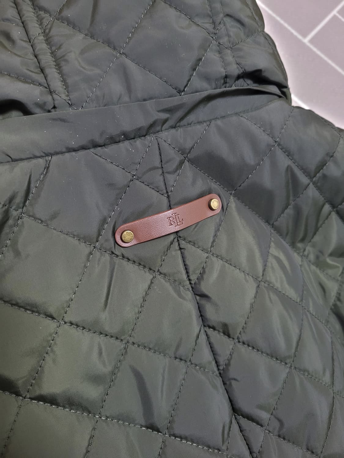 로렌랄프로렌 폭스 스웨이드 트림 퀼팅 코트 점퍼 S 상품이미지8