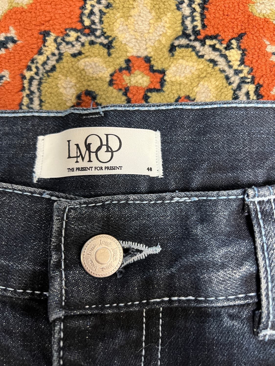 [48] 엘무드 슬래시 플레어 부츠컷 데님 팬츠 트루블루 상품이미지2