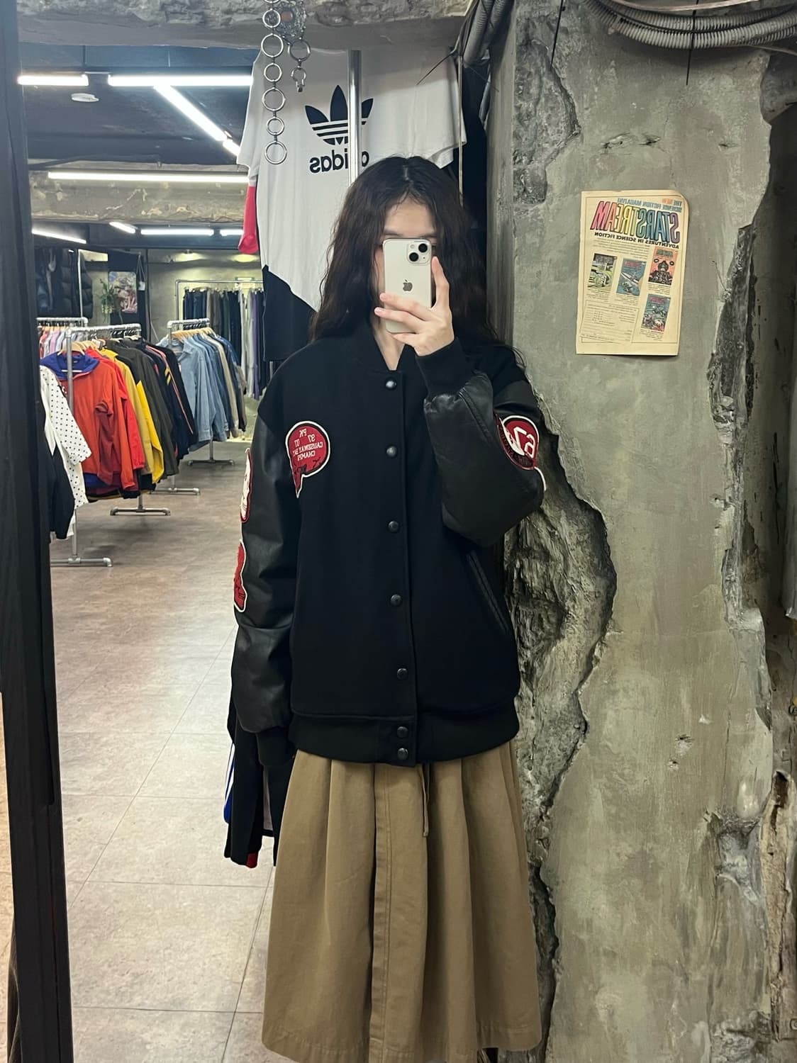 빈티지 Knowledge 패치 바시티 자켓 블랙 M #csz2165  상품이미지2