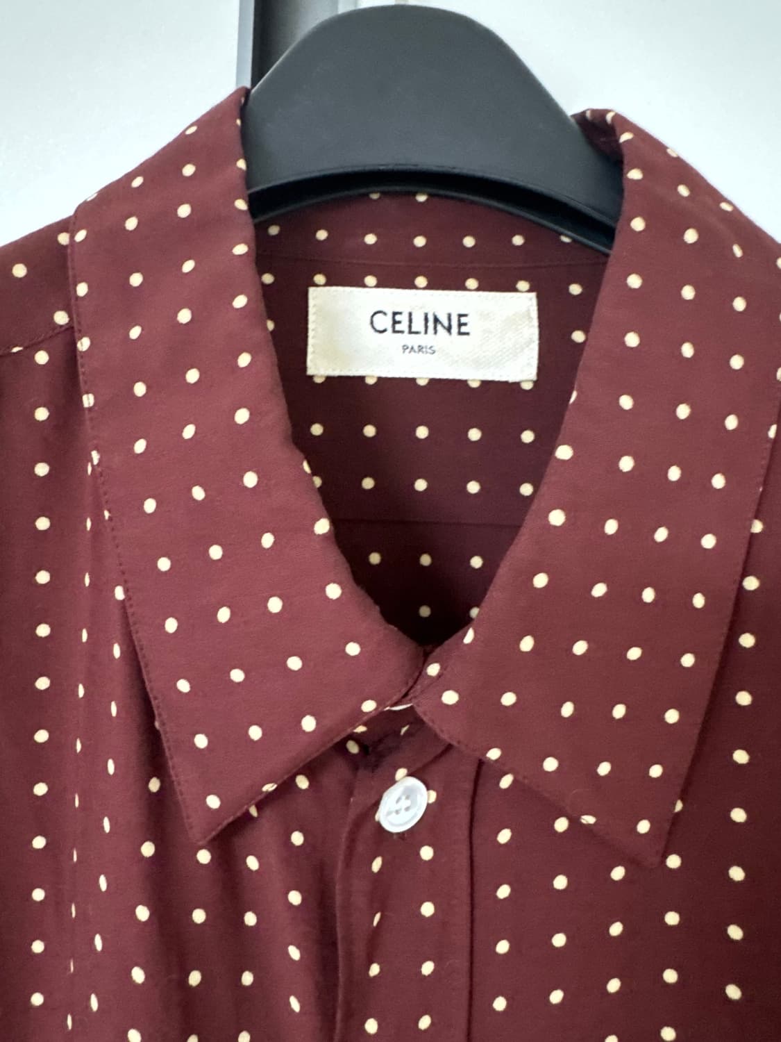 [40] 셀린느(Celine) 버건디 폴카도트 셔츠 (에디 슬리먼) 상품이미지2