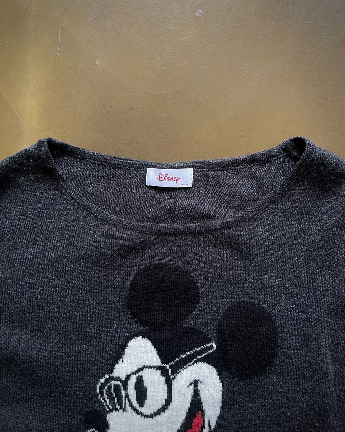 Old Disney Japan Mickey Dolman Gray Knit 상품이미지4