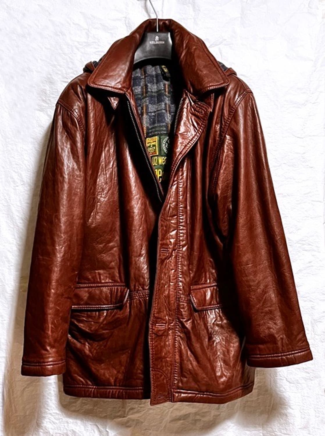 90s레트로 U2Wear MeOut 리얼 가죽자켓 루즈 M 105~110 상품이미지1