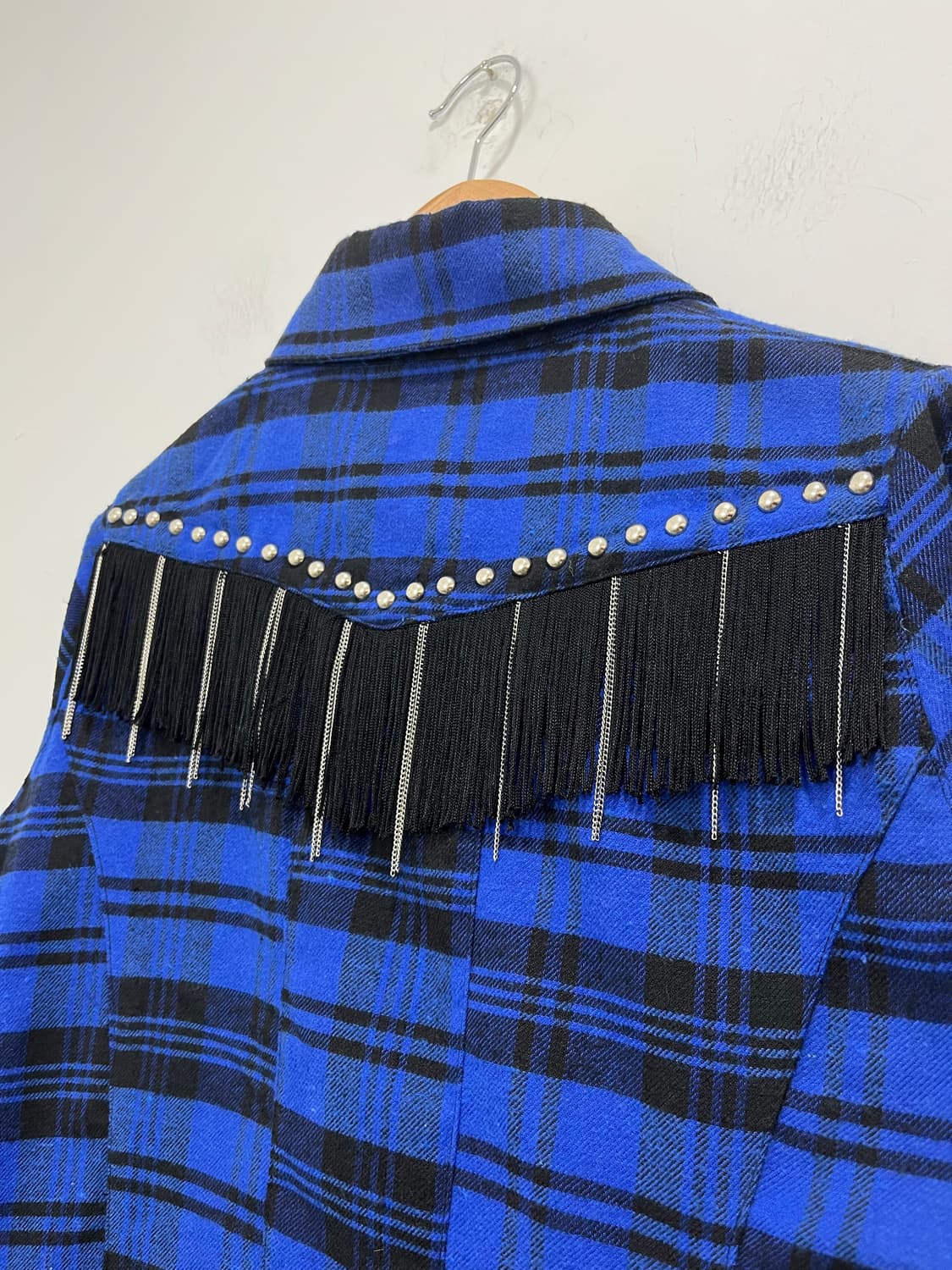 Glad news 락펑크 테슬 스터드 체크 셔츠 상품이미지7