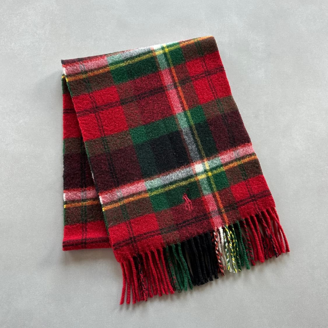 폴로 랄프로렌 타탄 체크 램스울 머플러 목도리 상품이미지4