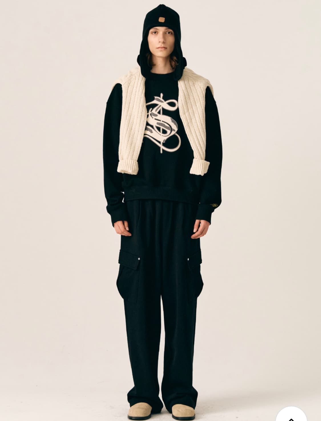 [M] 세터 라운지 와이드 카고 스웨트 스웻 팬츠 블랙 상품이미지7