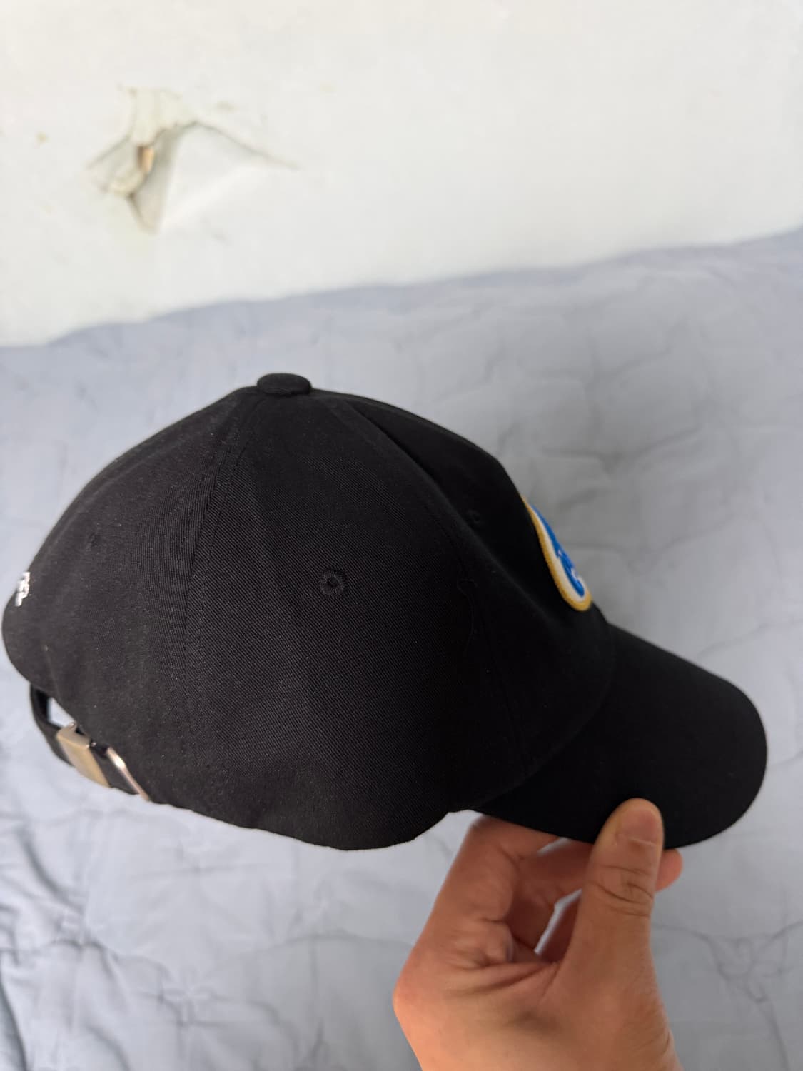 Emis 와펜 블랙 볼캡 실착1회 새상품급 판매 상품이미지3