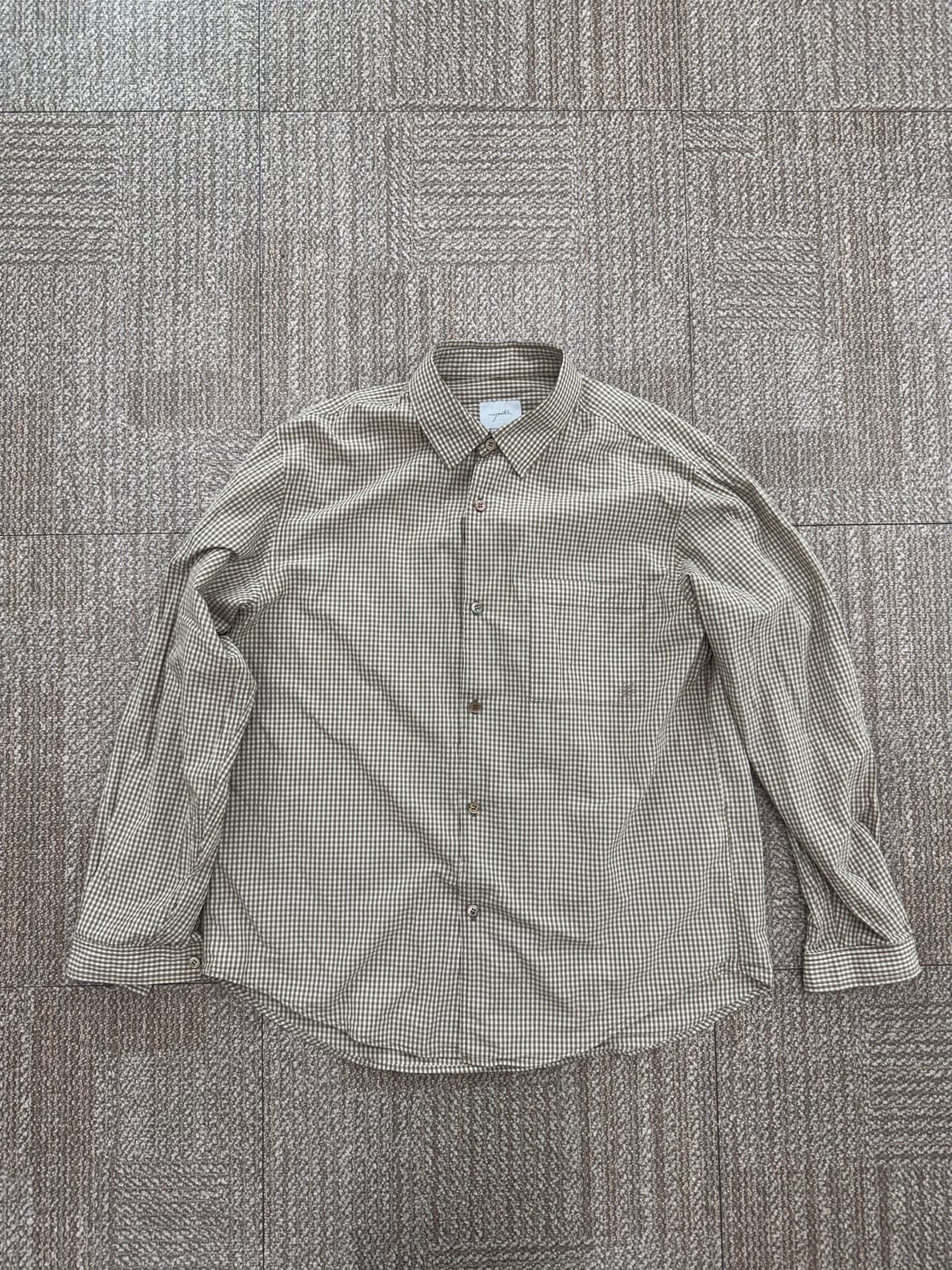 유스 Standard Shirt Beige Check 상품이미지1