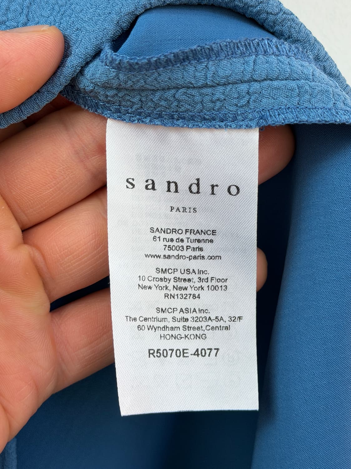 Sandro 산드로 러플 시스 드레스 블루 3 상품이미지5