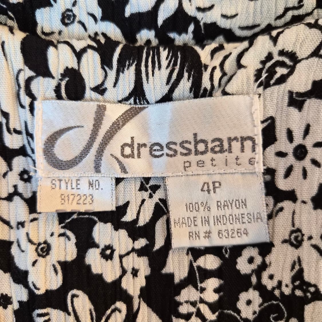 USA Dressbarn  블랙화이트 플로럴 민소매 맥시원피스 상품이미지10