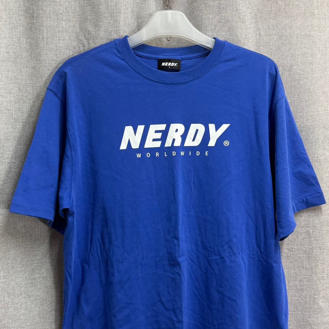 [L/오버핏] 널디(NERDY) 월드와이드 반팔 티셔츠 블루 상품이미지2