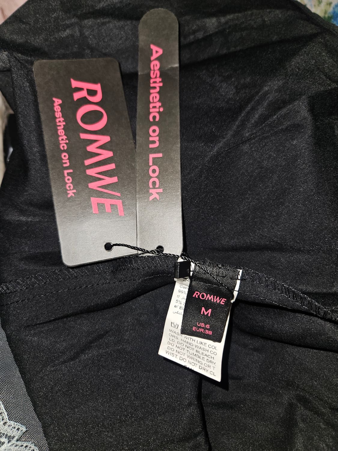 romwe 블랙 스켈레톤 공겜 쉬폰 레이스 원피스 상품이미지5