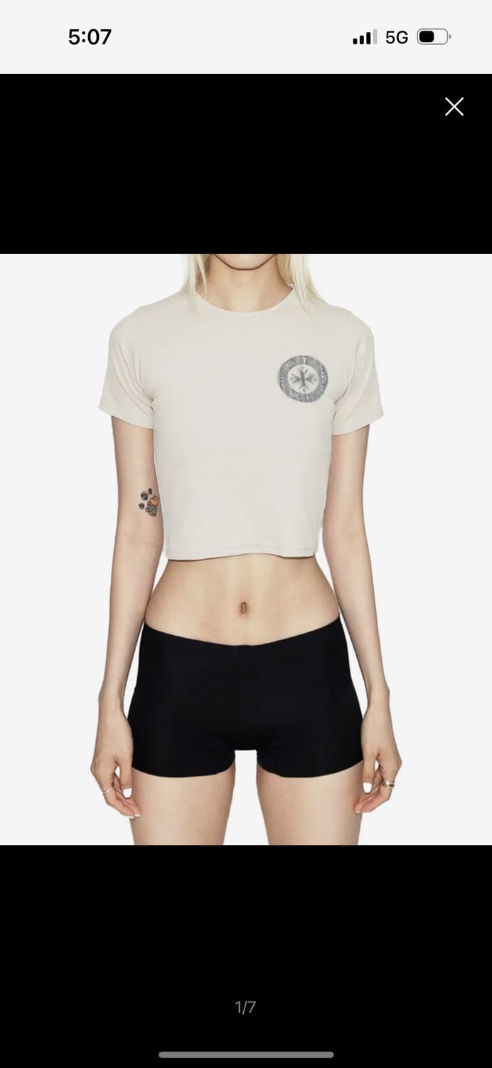 펀치드렁크파티즈 Veiled Logo Crop Top 상품이미지1